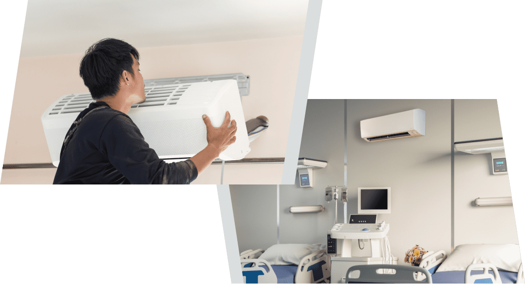 installation ductless air conditioner in Hospitals, Schools, Government Agencies