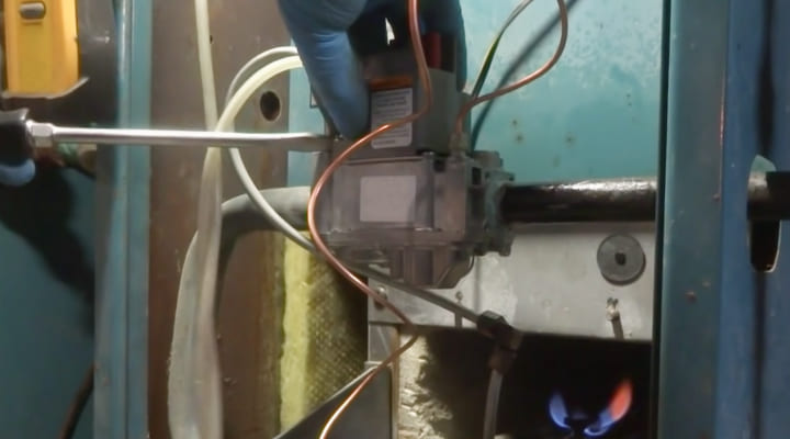 how to test a gas valve on a boiler